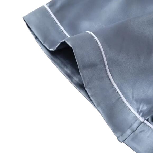 Women’s Satin Pajama 3 Piece Set – Short Sleeve Top & Shorts, Multiple Colors!! - Picture 4 of 6